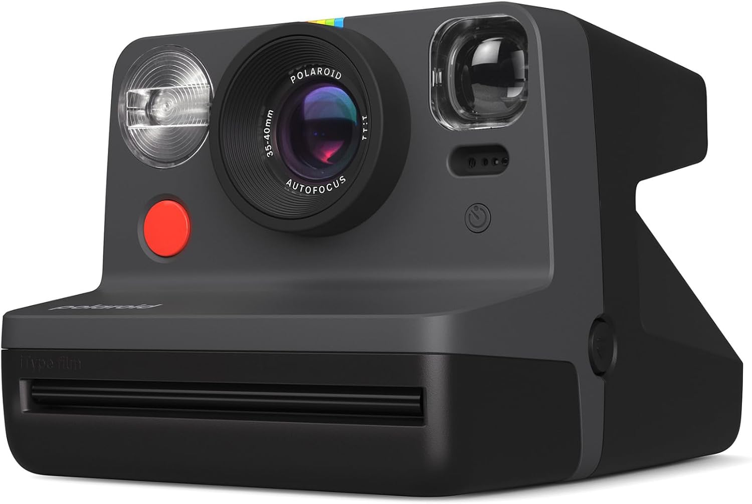 Polaroid Now 2nd Generation I-Type Instant Camera + Film Bundle - Now Black Camera + 16 Color Photos (6248)- Black