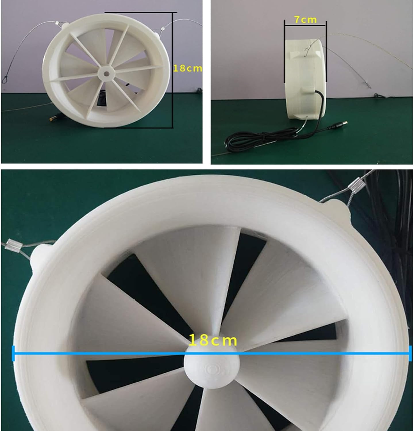 Portable Wind & Water Hybrid Turbine Generator, Small Outdoor Hydroelectric Generator 6-Blade Quick-Start Micro Turbine Outdoor/Camping/Emergency Power