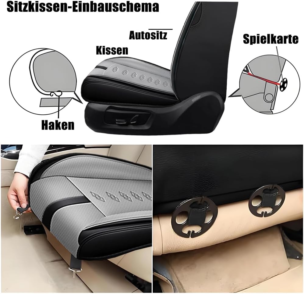 Car Seat Covers for Grand Cherokee L,for Jeep Grand Cherokee L 2021-2024,Leather Full Set Seat Covers,Airbag-Compatible Car Seat Protectors,Waterproof Seat Cover for Cars(Black+Gray,5PCS/With Pillows)