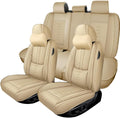 Full Set Seat Covers for Acura RDX 2007-2024 2025,Leather Car Seat Cover,Soft Seat Cushion Covers with Airbag,Waterproof Automobile Seat Protectors for RDX(Beige,Deluxe)
