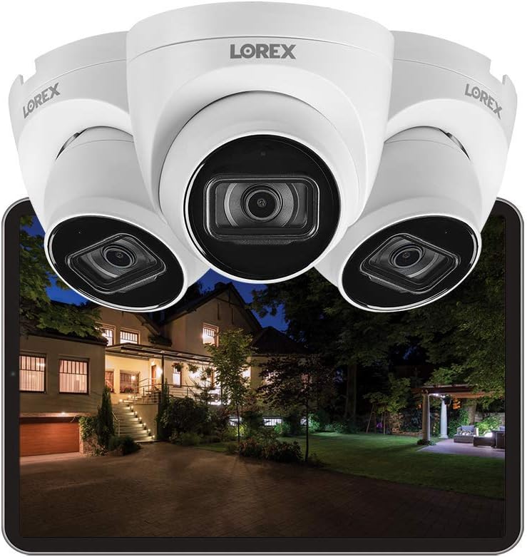 Lorex Fusion 4K Security Camera System w/ 3TB NVR - 16 Channel PoE Wired Home Security System w/ 8 Metal Dome Cameras - Color Night Vision, Audio Recording, Long-Range IR, Weatherproof Surveillance