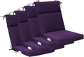 QILLOWAY High Back Outdoor Dining Chair Cushions Set of 4, Weather Resistant Foam Patio Chair Cushions,Purple