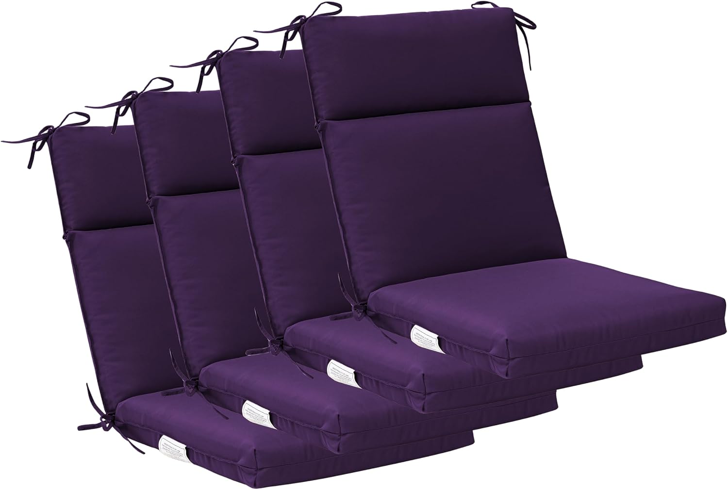 QILLOWAY High Back Outdoor Dining Chair Cushions Set of 4, Weather Resistant Foam Patio Chair Cushions,Purple