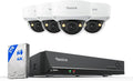 REOLINK 4K Security Camera System, 4pcs 4K UHD IK10 Vandalproof PoE Surveillance Cams Outdoor, 8CH NVR 2TB HDD, Color Night Vision, Smart Detection, 2-Way Talk, IP67 Weatherproof, RLK8-800V4