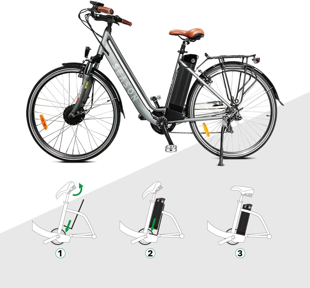 Yose Power 48V 36V 10.4Ah 13Ah 15Ah 17.4Ah Ebike Battery Sliver Fish Electric Bike Battery 250W 350W 500W 700W 900W 1000W Electric Bicycle Lithium Batteries (Black Color 36V15Ah for 0-1000W Motor)