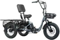 Folding Electric Tricycle for Adults 2 Seater, 20MPH 100 Miles 4' Wide Fat Tire Electric Trike, 3 Wheel Electric Bike 1200W, 48V 20AH Battery, 550LBS Load, Reverse, Parking, Differential, UL Certified