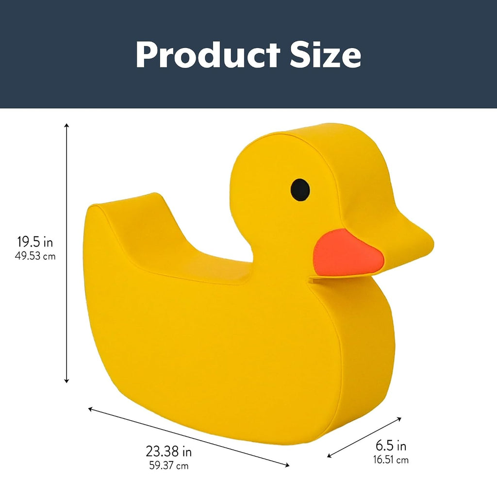 Children's Factory Disco The Duck Rocker, Yellow Foam Kids Stool, Toddler Soft Seating Chair for Daycare, Preschool and Home, Lightweight and Easy to Clean, Little Explorers Collection