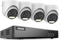 ANNKE 16CH Security Camera System, 5-in-1 3K Lite DVR Recorder with AI Human/Vehicle Detection, 4X 3K Wired IP67 Waterproof CCTV Outdoor Cameras with Smart Dual Light, One-Way Audio for Home, NO HDD