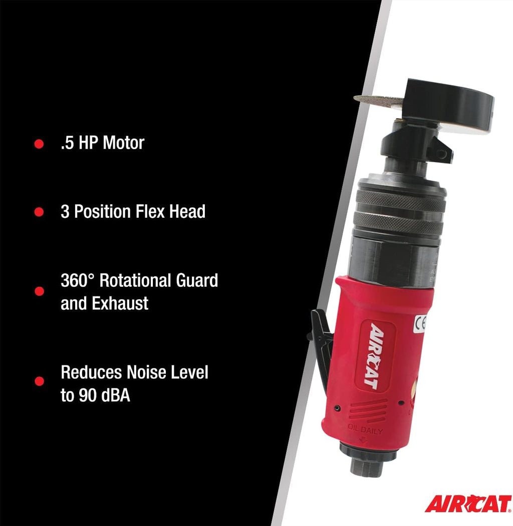 AIRCAT Pneumatic Tools 6530: .5 HP 3-Inch Flex Head Cut-Off Tool 18,000 RPM Free Speed