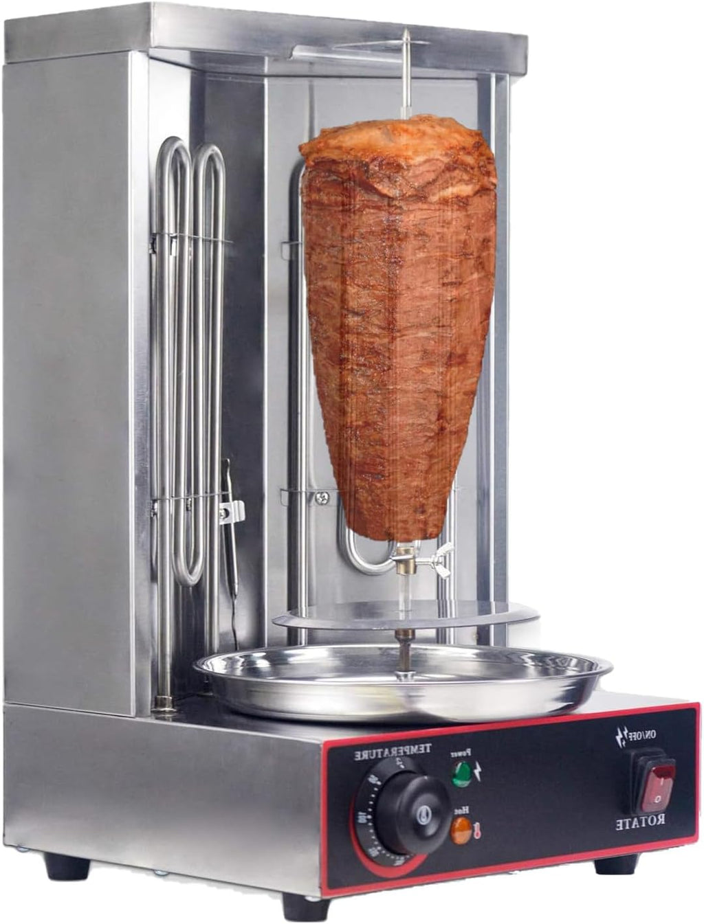 Electric Shawarma Machine, Commercial Vertical Rotisserie Rotating Barbecue Oven Shawarma Grill Machine, Electric Stainless Steel Rotating Machine, Temperature Adjustable 50-300℃