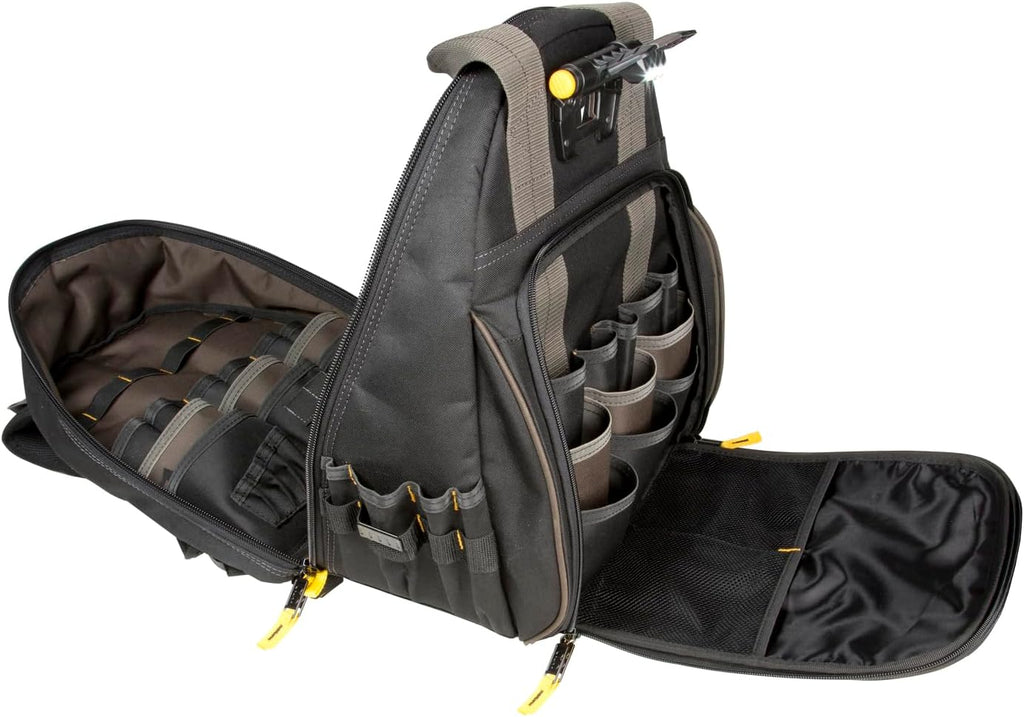 CLC Custom Leathercraft L255 Tech Gear 53 Pocket Lighted Backpack, Black