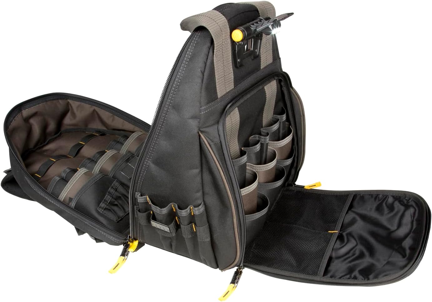 CLC Custom Leathercraft L255 Tech Gear 53 Pocket Lighted Backpack, Black