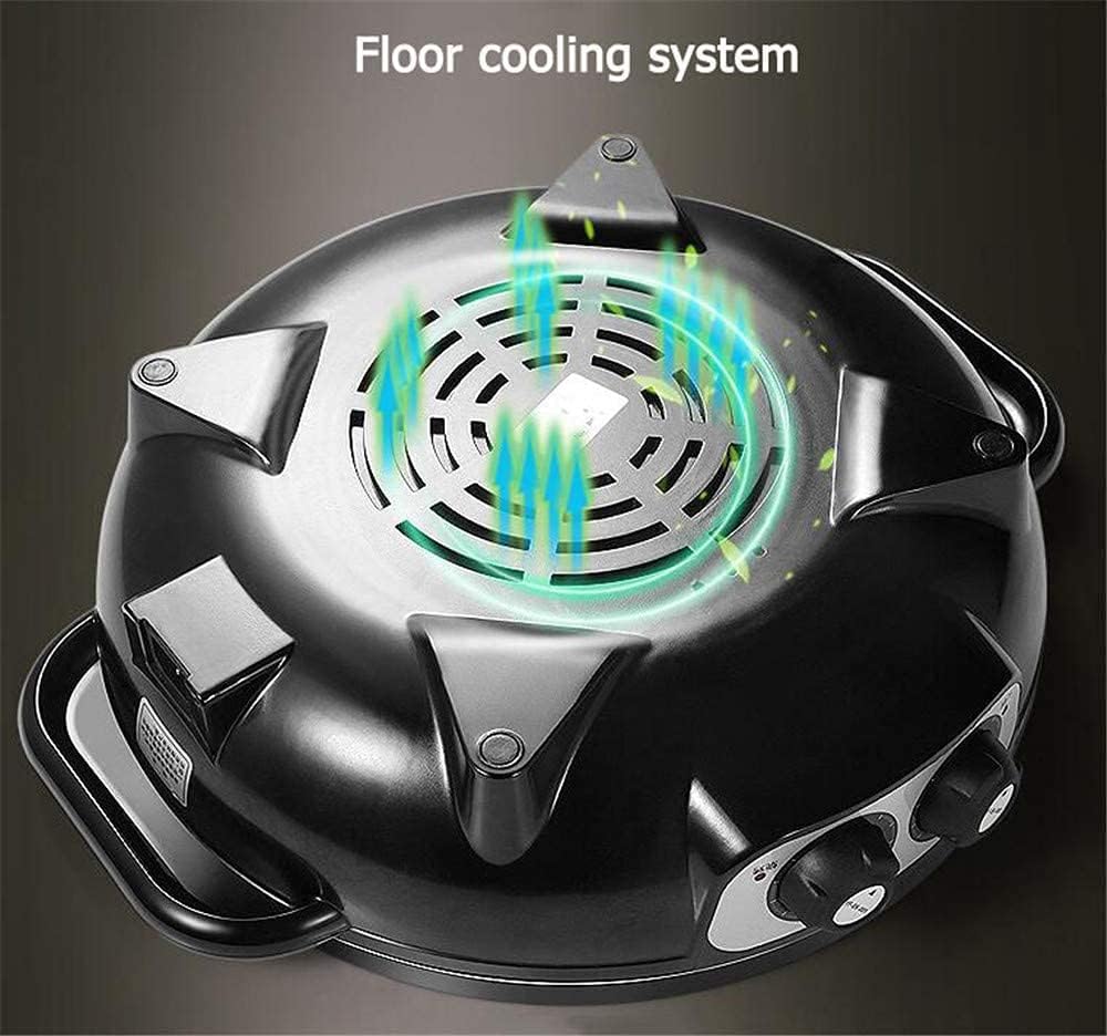 BBQ Smokeless Grill 2 in 1 Portable Electric Smokeless Grill And Hot Pot Electric Hot Pot Grill Indoor 1700W Easy Cleaning Dual Temperature Control, Black