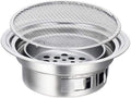 Grill for Outdoor Round Stainless Steel Korean Charcoal Barbecue Grill Non-Stick Barbecue Grills Portable Charcoal Grill for Outdoor Camping BBQ Barbecue Grill (Color : with net Furnace)