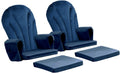 ANMINY 5pcs Glider Rocker Replacement Cushions Set Pack of 2 - Thickened Velvet Glider Rocking Chair Cushions with 29 inch High Backrest & Side Pockets for Indoor Nursery, Washable & Non Slip, Blue