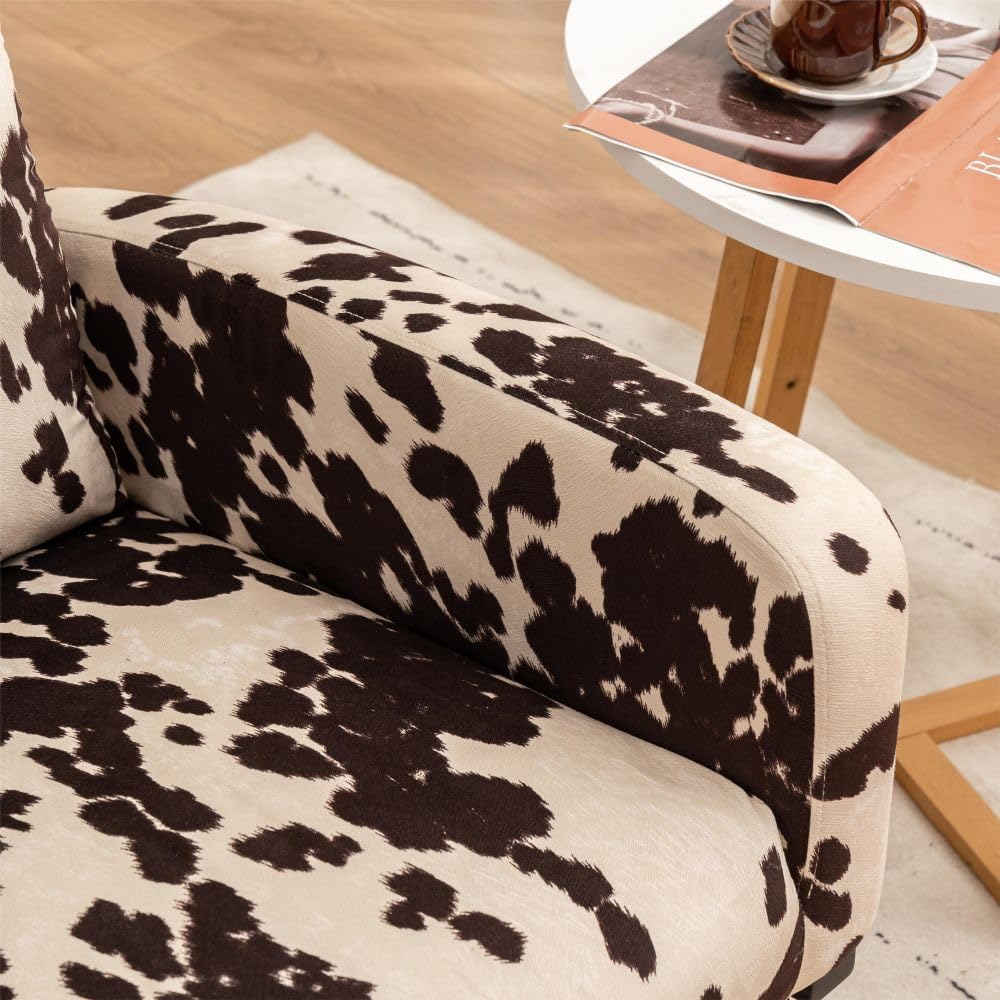 HCHAIRH Rocking Chair Nursery, Nursing Rocker Armchair with High Backrest, Comfy Rocking Chair for Nursery, Living Room,Bedroom, Cow Printed