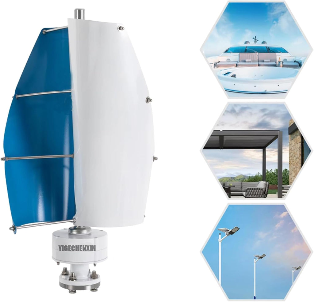 Vertical Spiral Generator Set, 3000W 3 Phase AC Permanent Magnet Generator Wind Turbine Kit with Controller for Hybrid Wind Solar System (12V-220V)