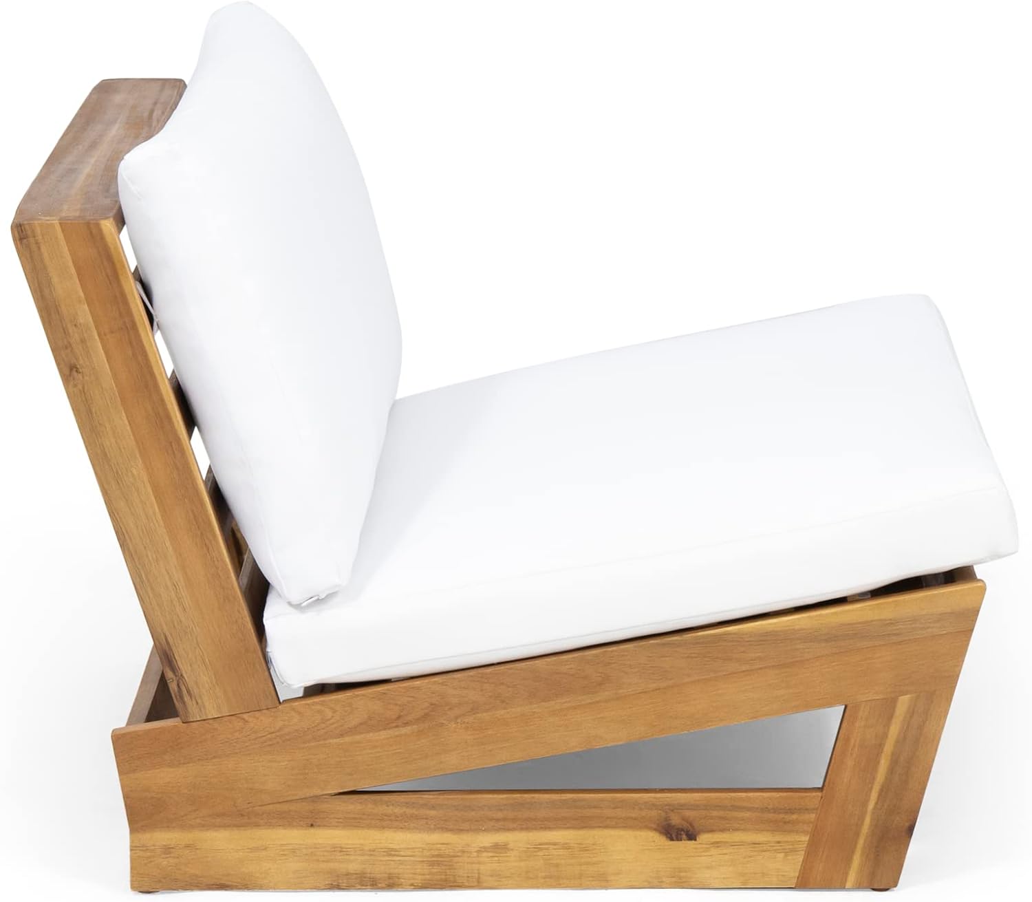 Sherwood Outdoor Club Chair with Cushions - Acacia Wood - Teak/White