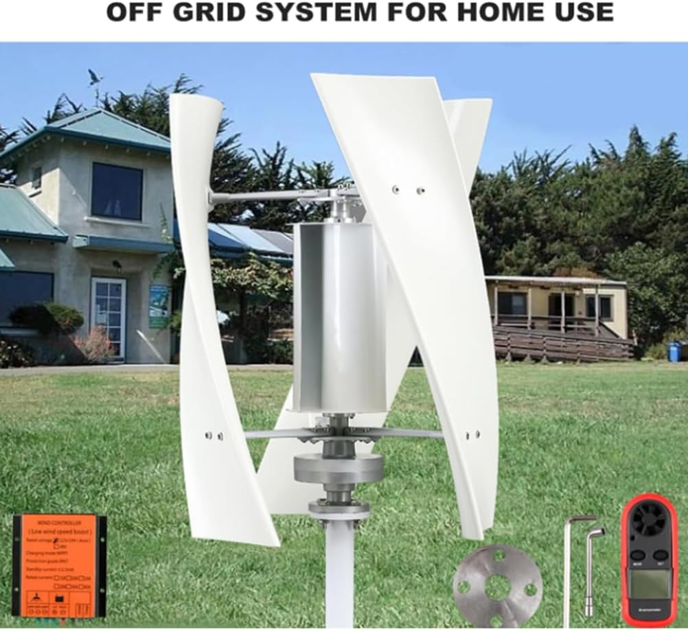 100W-14000W Portable Solar Generator, Low Noise 3 Blades Wind Turbine Generator with MPPT Controller, for Home, Boats, Street Lighting 48V
