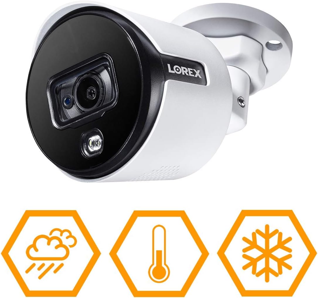 Lorex 4K Security Camera System, Ultra HD Indoor/Outdoor Wired Bullet Cameras with Motion Detection Surveillance, Active Deterrence and Smart Home Compatibility, 2TB 8 Channel DVR, 4 Cameras