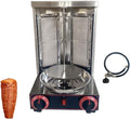 Shawarma Grill Machine Vertical Broiler LP Gas Turkish Barbecue Shawarma Rotisserie Countertop Rotating Doner Kebab Gyro Grill Oven with 2 Burners for Home Kitchen Restaurant Party