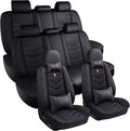 Car Seat Covers 7 Seats for Infiniti QX60 2013-2025, Waterproof Durable Leather Vehicle Cushion Covers, Breathable Full Coverage Seat Protector(Luxury,Black)