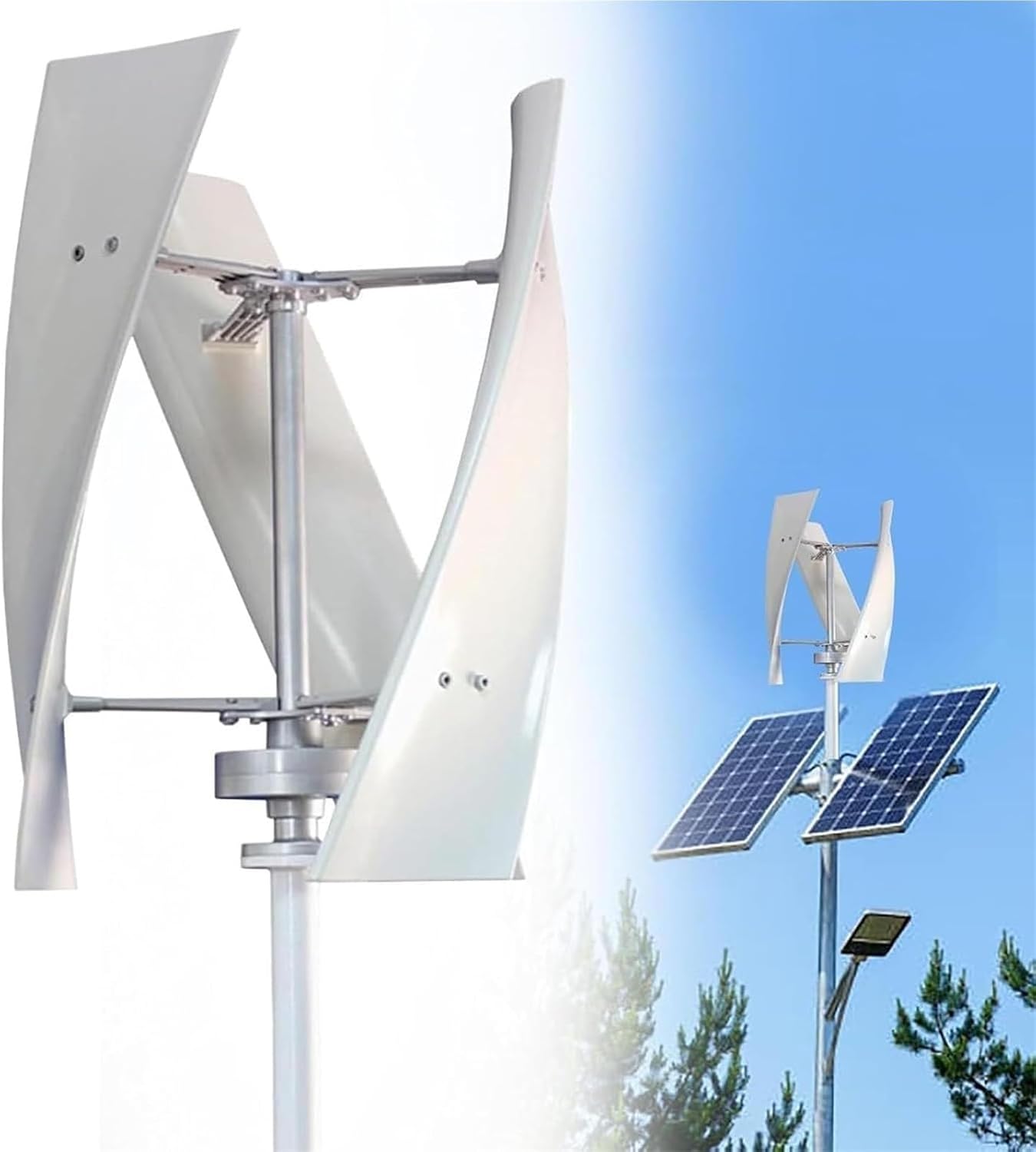Upgraded 12000W Wind Turbine Generator Kit - 12V-220V Vertical Helix Blades with Charge Controller, Ideal for Marine, RV, Home, and Industrial Energy Solutions