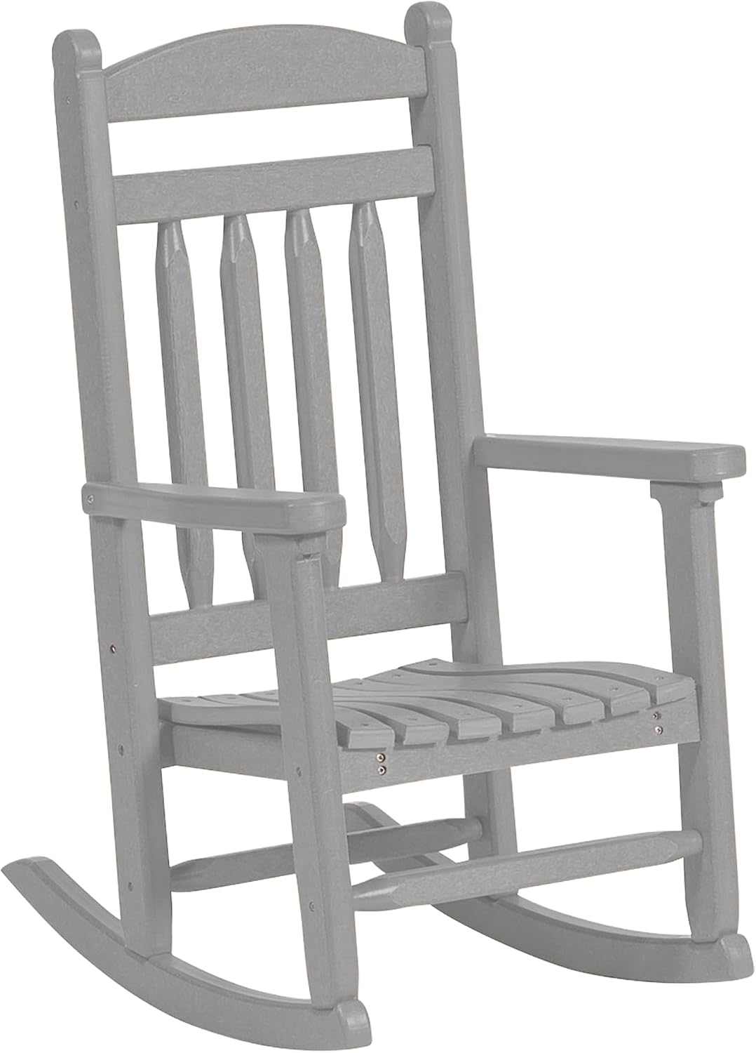 DutchCrafters Kids Porch Rocking Chair, Toddler Rocker for Ages 2-6, Kids Plastic Patio Set Rocking Chair Indoor or Outdoor Playhouse Accessories - Amish Made in USA (Gray)