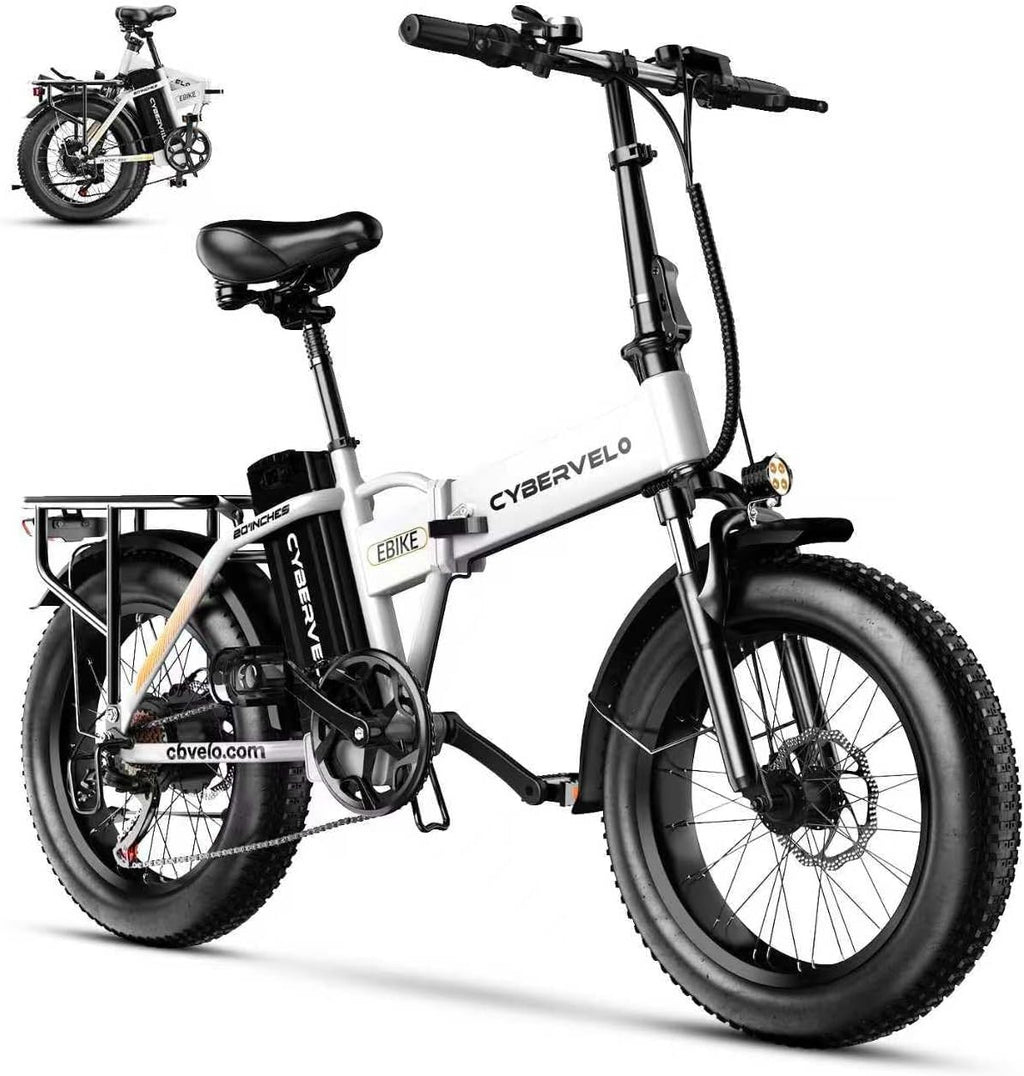 Aelith Folding Electric Bike for Adults–20'x3' Fat Tire, 48V Removable Battery, All-Terrain E-Bike with 7-Speed, Front Suspension – Powerful Foldable Ebike for Commuter