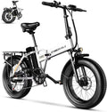 Aelith Folding Electric Bike for Adults–20'x3' Fat Tire, 48V Removable Battery, All-Terrain E-Bike with 7-Speed, Front Suspension – Powerful Foldable Ebike for Commuter