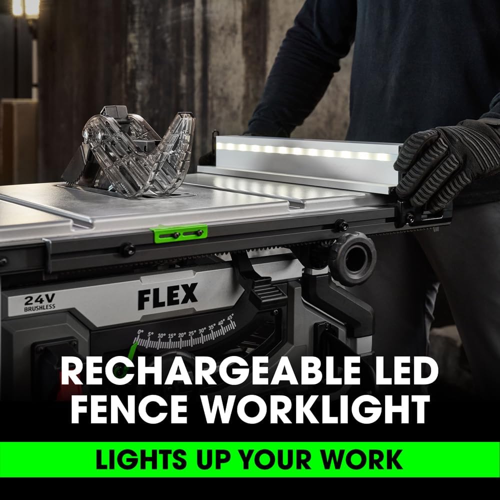 FLEX 24V Brushless Cordless 8-1/4-Inch Table Saw Tool Only, Battery and Charger Not Included - FX7211-Z
