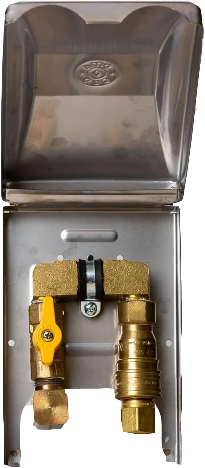 Burnaby Manufacturing Ltd BBQ Gas Outlet, 1/2' NPT Inlet, 1/2' Quick Disconnect Outlet