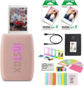 Fujifilm INSTAX Mini Link 3 Smartphone Printer | Rose Pink Bundled with INSTAX Mini Instant Film | 20 Exposures + Instax Mini Album, Borders, Stickers & Clips + Microfiber Cleaning Cloth (4 Items)