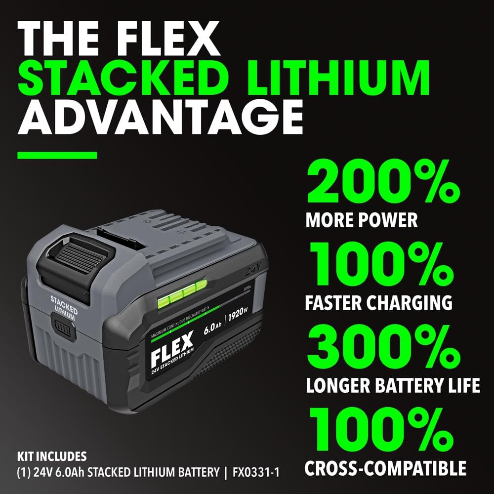 FLEX 24V Brushless Cordless 1/2-Inch 1,150 Ft-Lbs High Torque Impact Wrench Kit with 6.0Ah Stacked Lithium Battery and 280W Rapid Charger - FX1471-1H
