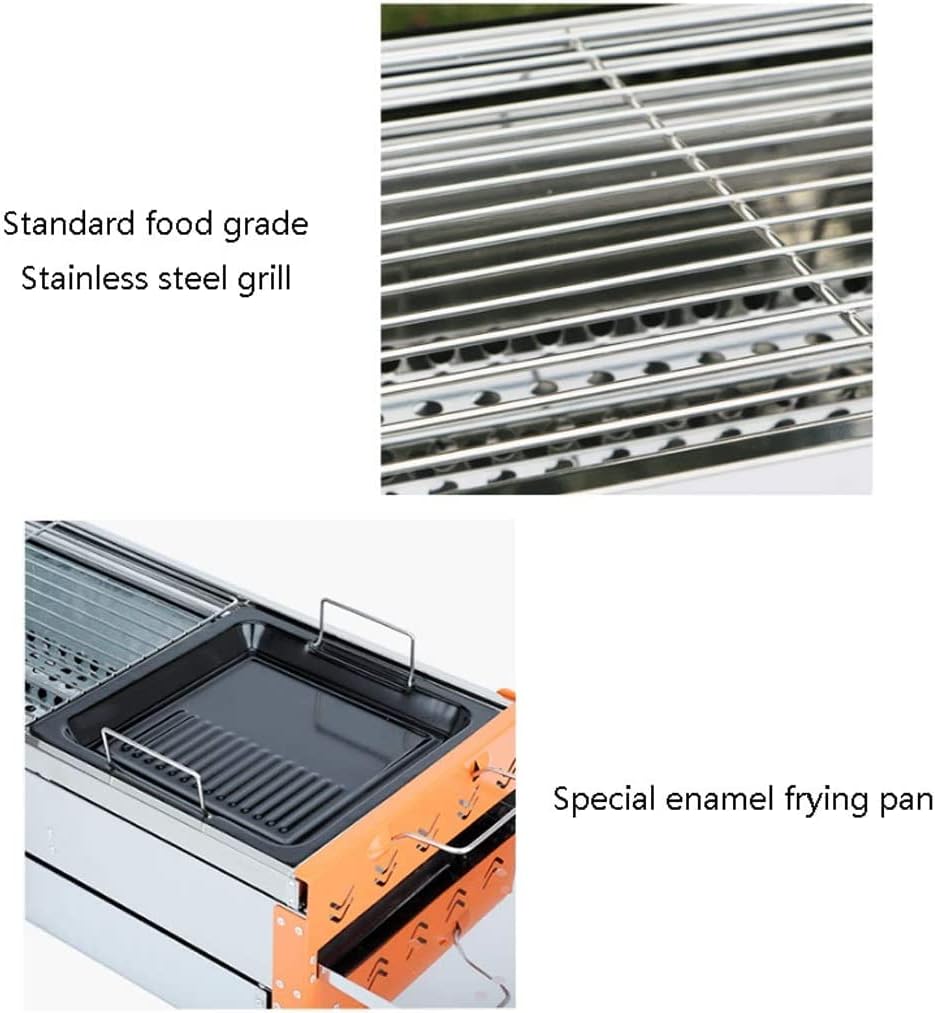 IRYZE Portable Charcoal Grill BBQ Grill Stainless Steel Barbecue Grill Outdoor Portable Charcoal Camping Barbecue Stove Barbecue Grill BBQ Grill for Outdoor