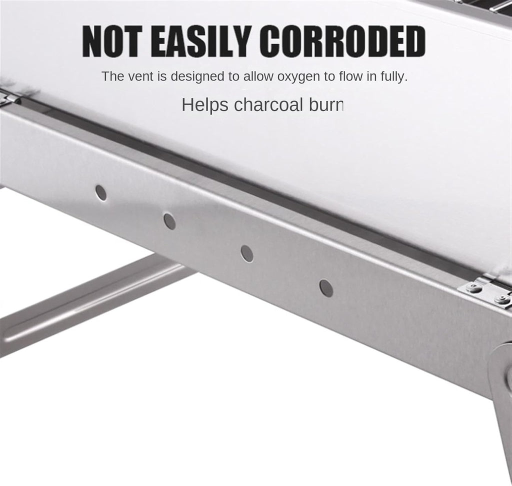 Portable Charcoal Grill Stainless Steel Folding Barbeque Grill Outdoor Indoor Charcoal Grill Portable for Camping BBQ Grill for Outdoor