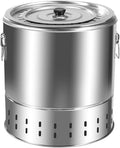 Stainless Steel Smokeless 360° Rotating BBQ Charcoal Grill 20 Skewer 2 in 1 Portable Grill for Picnics Camping
