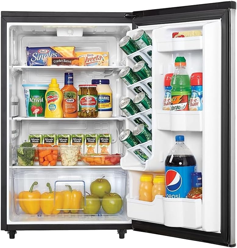 Danby DAR044A6BSLDBO 4.4 Cu.Ft. Outdoor Mini Fridge, IPX4-Rated Stainless Look All Refrigerator for Patio, Cabana, Pool Bar, E-Star Rated, Spotless Steel