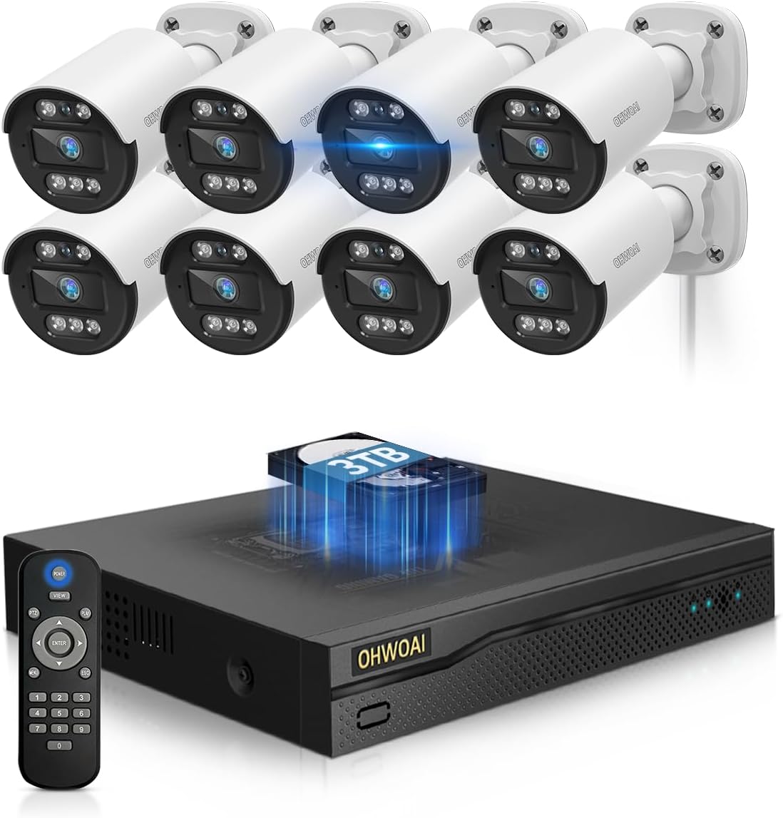 《80ft IR Night Vision & 5MP Super HD》Wired Security Camera System Outdoor, 5MP CCTV Cameras Systems with AI Motion Detection, Home Video Surveillance DVR Kits