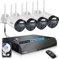【90 Days Storage】 Outdoor Wireless Security Camera System, Wireless Cameras for Home Security, WiFi Video Surveillance, Home Security Cameras Systems