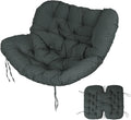 Outdoor Rocking Chair Cushions 6.3' Thick, Only Cushion, Waterproof, Fade-Resistant, Patio Egg Lounge Chair Cushion with 6 Straps, Indoor Papasan Chair Cushion (Dark Gray)
