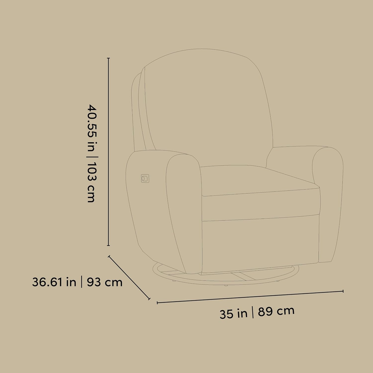 Storkcraft Amalfi Deluxe Power Recliner Swivel Glider – Premium Electronic Nursery Rocking Chair, Oeko-TEX 100 Certified, Includes Dual-USB Charging Port with USB-A & USB-C (Mountain Brown Boucle)