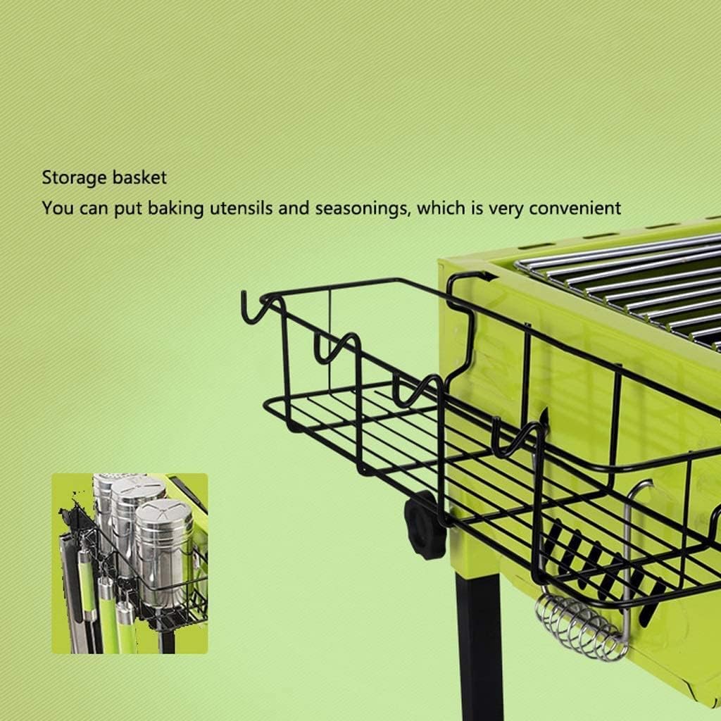 IRYZE Portable Charcoal Grill Barbecue Grill with Storage Basket Foldable Charcoal BBQ Grill Set Stainless Steel Grill for Outdoor Cooking BBQ Grill for Outdoor