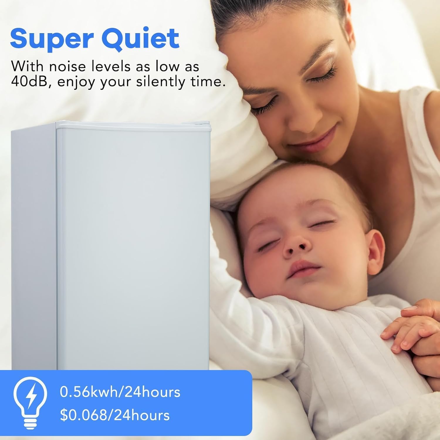 4.3 Cu.Ft Mini Fridge with Freezer – Compact Single Door Refrigerator w/Adjustable Thermostat | Energy-Efficient & Low Noise, Ideal for Bedroom, Office & Dorm