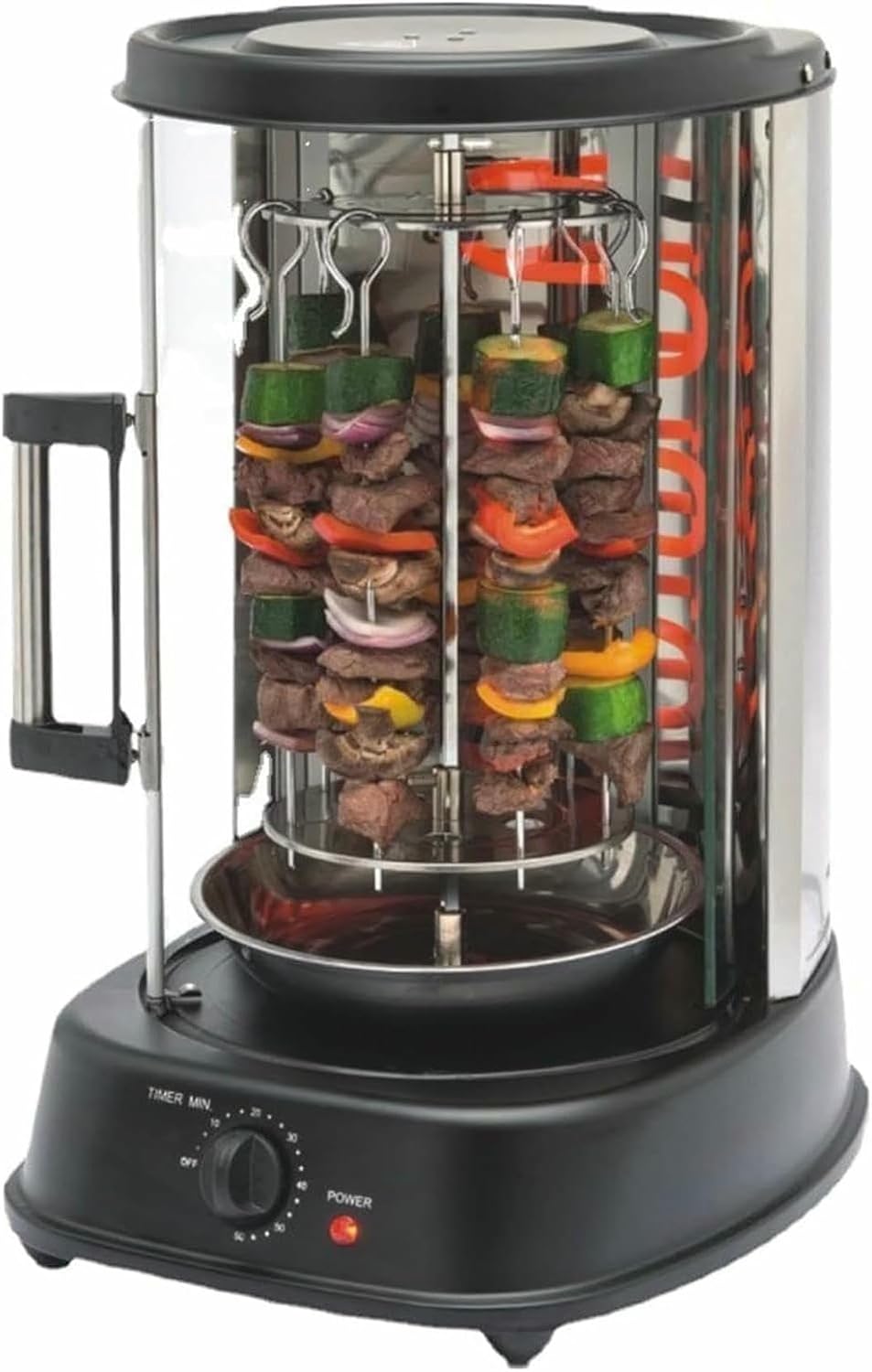 Electric Rotisserie Grill Vertical Oven BBQ Machine 21L for Kebabs, Sweet Potato and Turkey - 360° Rotating Rotisserie Grill