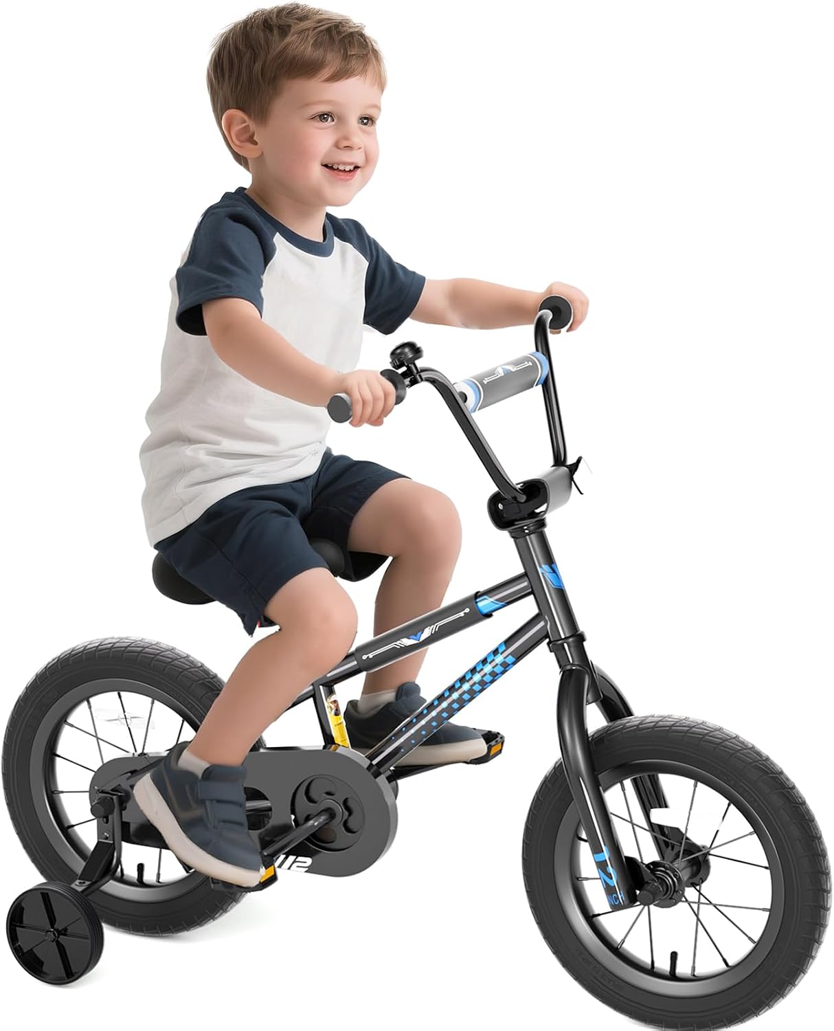 Glaf 12 14 16 Inch Kids Bike with Training Wheels for Boys and Girls Ages 3+ Years Old Bike Bicycle with Water Bottle Holder,Bell, Lightweight