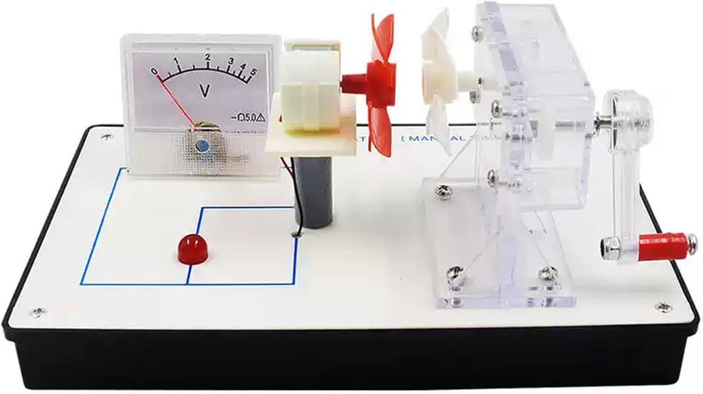 Hand-Crank Wind Power Generator With Voltmeter (Large) – Hands-On Wind-to-Electricity Experiment & Physics Teaching Tool(2 pcs)