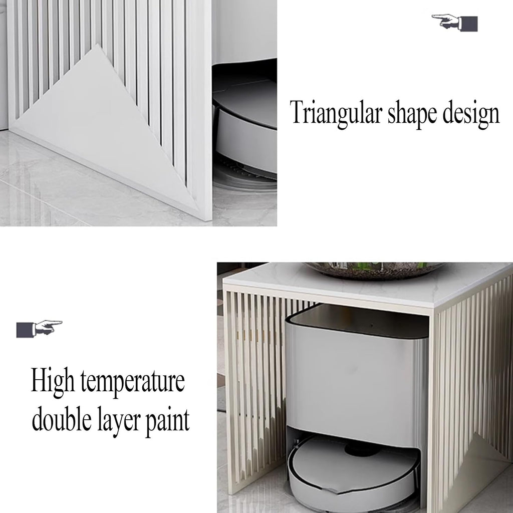 Self Emptying Robot Vacuum Cleaner Small Storage Cabinet, Small Bedside Tables for Small Spaces, Side Table for Living Study Room, Nightstands for Bedroom(Black,50 * 40 * 53cm)