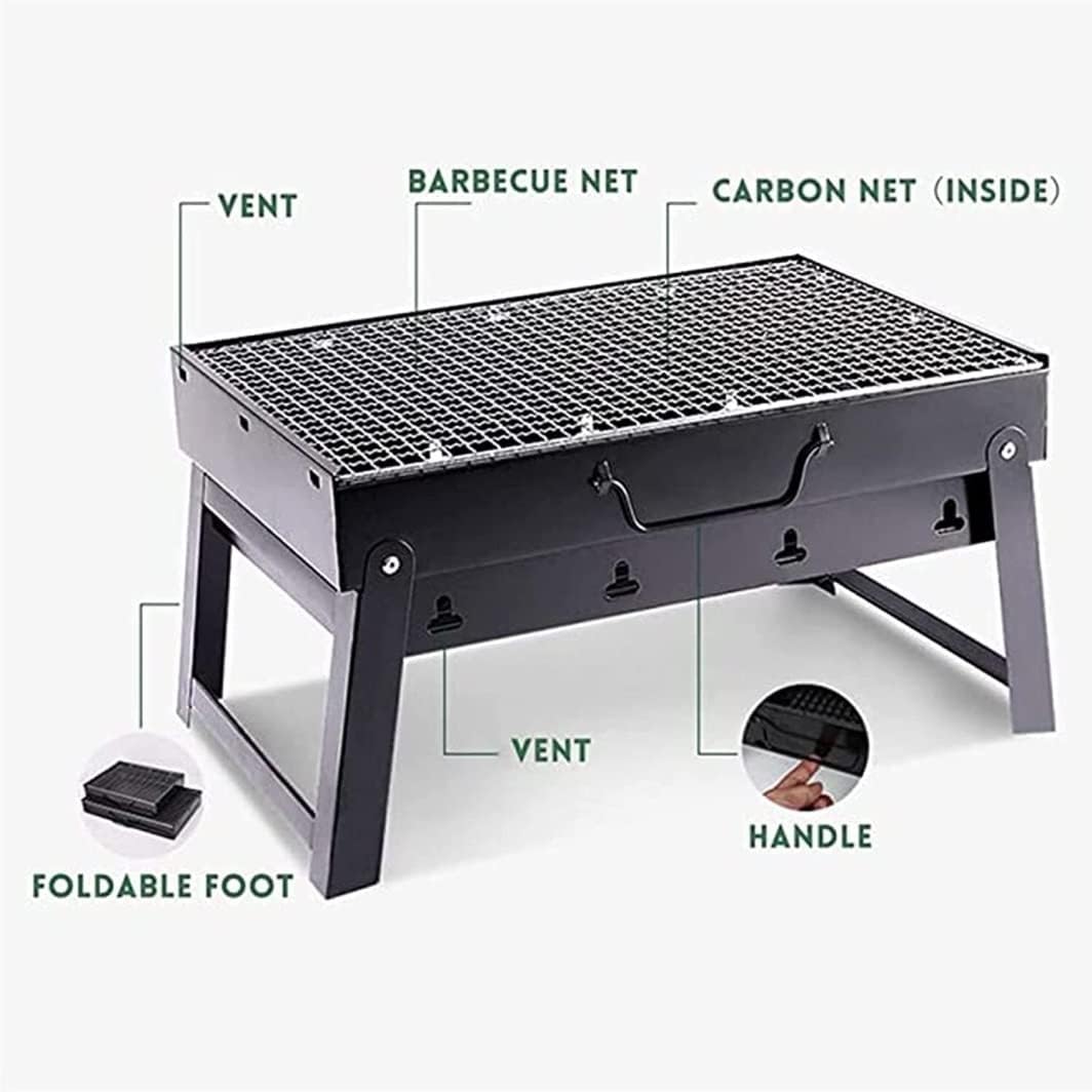 IRYZE Portable Charcoal Grill Charcoal Grill Easy to Install Barbecue Grilling Portable for Outdoor BBQ Picnic Patio Backyard BBQ Grill for Outdoor (Size : 43x29x23cm)