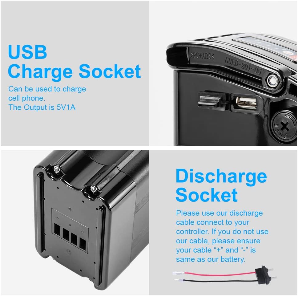 YS YOSE POWER 48V 13Ah Ebike Battery Electric Bike Battery for 250W 350W 500W 750W 1000W Motor Black SliverFish Battery with USB Port Electric Bicycle pedelec Lithium Batteries (48V13AH 200-1000W